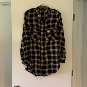 SANCTUARY OVERSIZE FLANNEL BUTTON DOWN